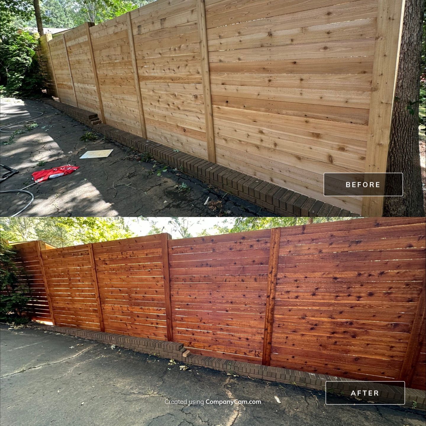 Wood deck staining